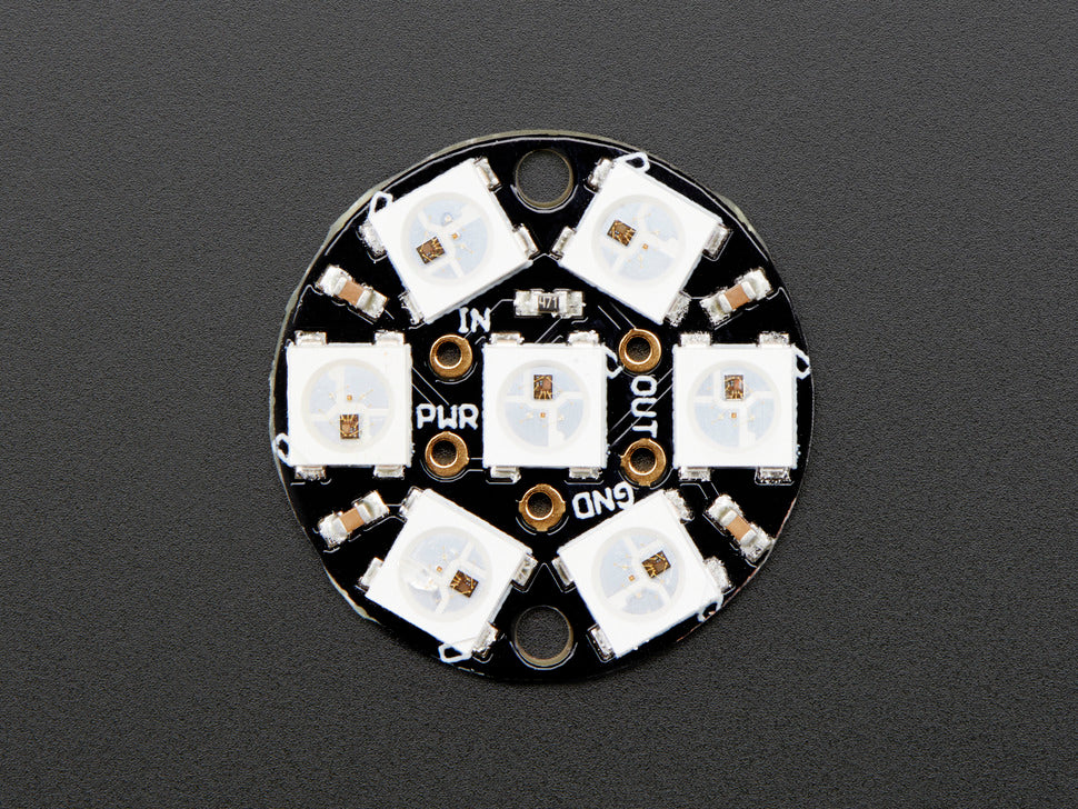 NeoPixel Jewel - 7 x WS2812 5050 RGB LED with Integrated Drivers — SK Pang  Electronics Ltd